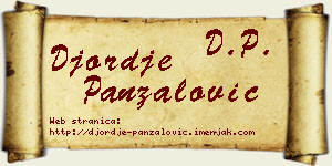 Đorđe Panzalović vizit kartica
